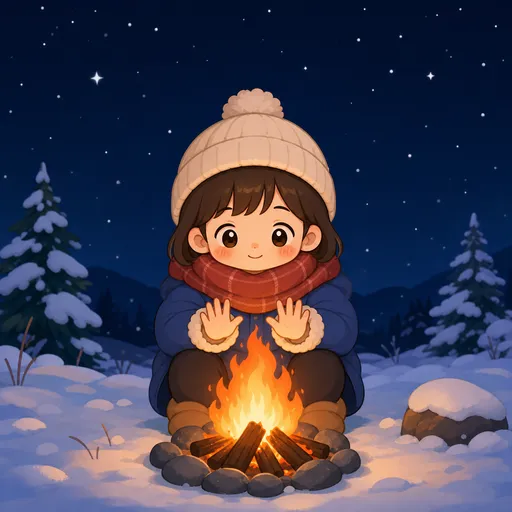 🔥 겨울 모닥불 밤